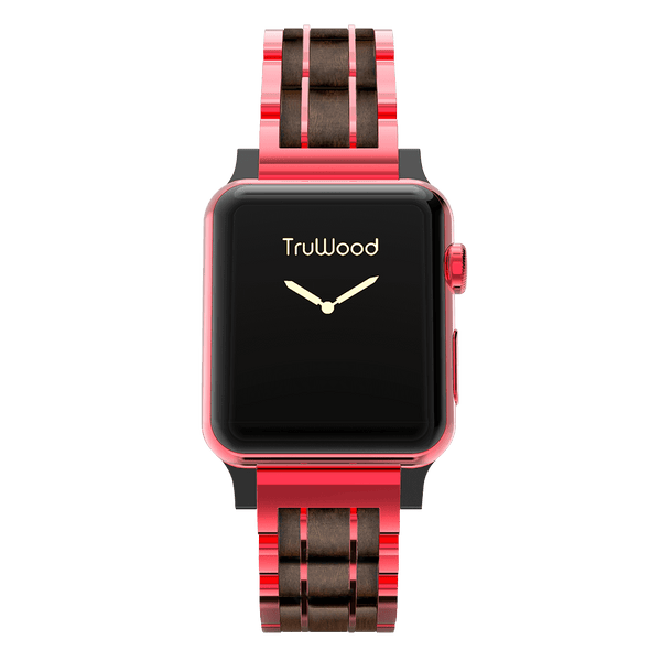 Apple Watch Band  Black Stainless Steel + Red Sandalwood – Grain+Oak
