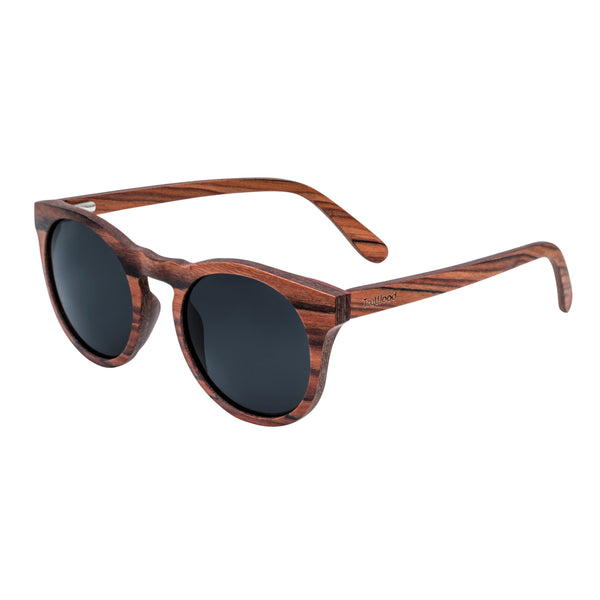 Crimson Wooden Sunglasses, Tea Colored Polarized Lenses